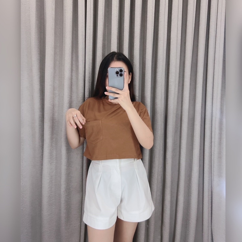 Nora pocket crop / Crop top / Atasan wanita crop