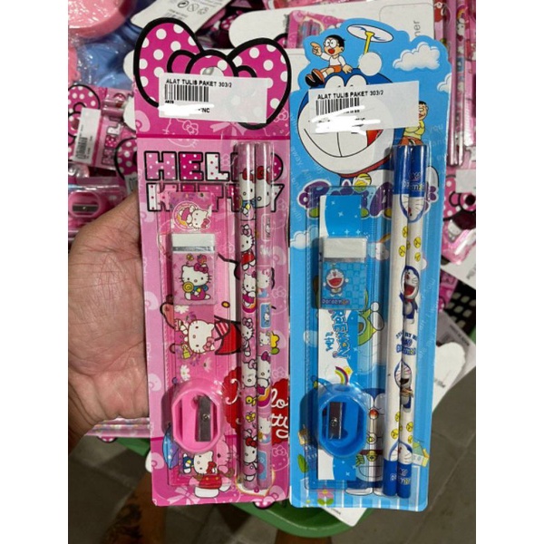

SET alat Tulis anak Mini 4 in 1 gambar karakter anak lucu paket alat tulis anak skolah