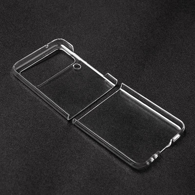 Transparent Protective Cover For Galaxy Z Flip 3 5G Case Hard PC Shockproof Back Bumper Shell