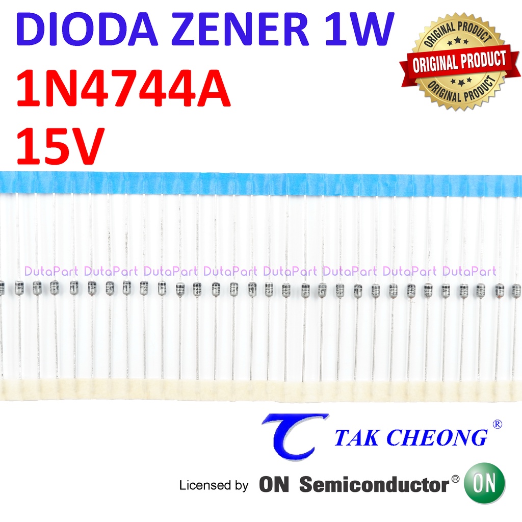 Dioda Zener 1N4744A 15V 1W ORIGINAL TC Licensed by ON SEMI 1N4744 15 V