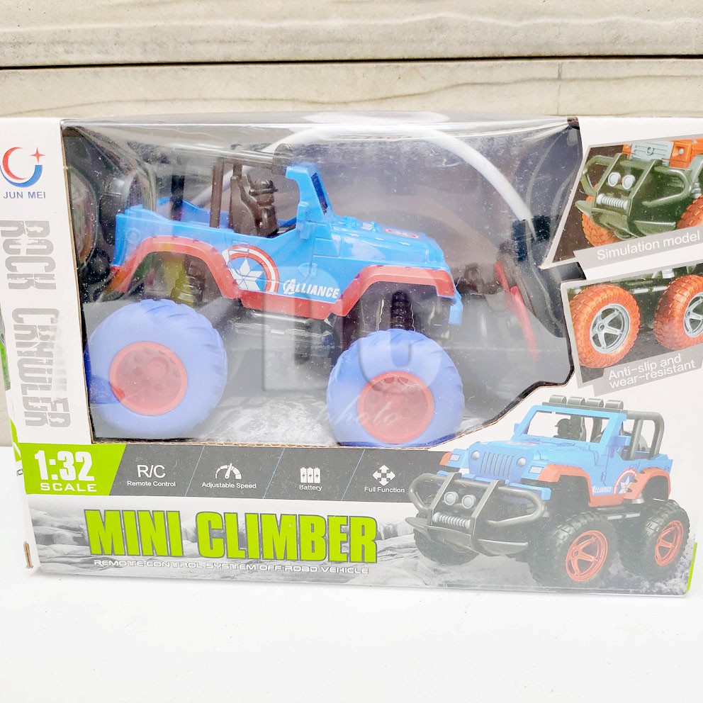 Rock Crawler Mini Climber RC Mainan Mobil Jeep Off Road Remote Captain America