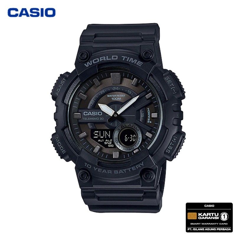 READY STOCK!! JAM TANGAN Casio AEQ - 110W - 1B  AEQ 110W AEQ-110W Original Resmi