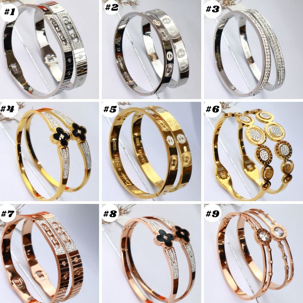 Gelang Titanium Silver, Gelang Titanium Gold, Gelang Titanium Rose Gold Premium GT 023