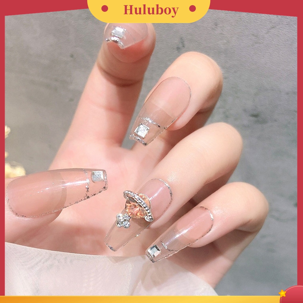 Huluboy Huluboy♡ 5 Pcs / Set Ornamen Kuku Efek Glitter 3D Warna-Warni Untuk Wanita