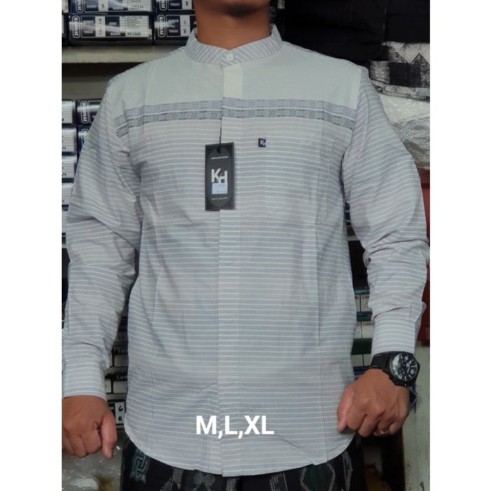 baju kemeja koko pria kemko KH 052 ada jumbo - L