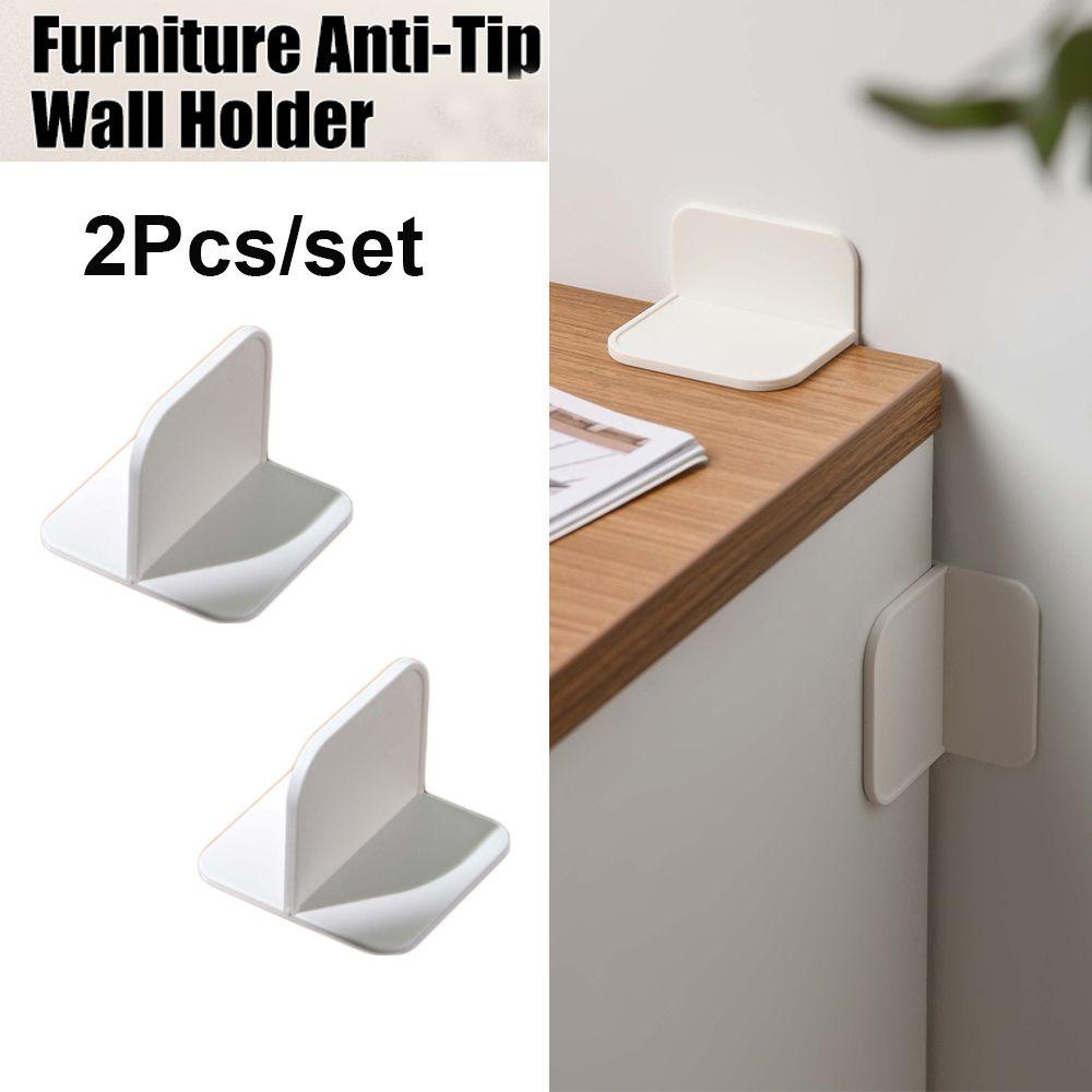 Top 2pcs/set Anti-Tumpuk Klip Tetap Keamanan Anak Nyaman Perawatan Bayi Self-Adhesive Kabinet Lock