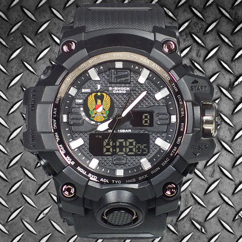 (Istimewa Bossque) Jam LOGO TNI - AD Double Time Full Black (Exclusive)