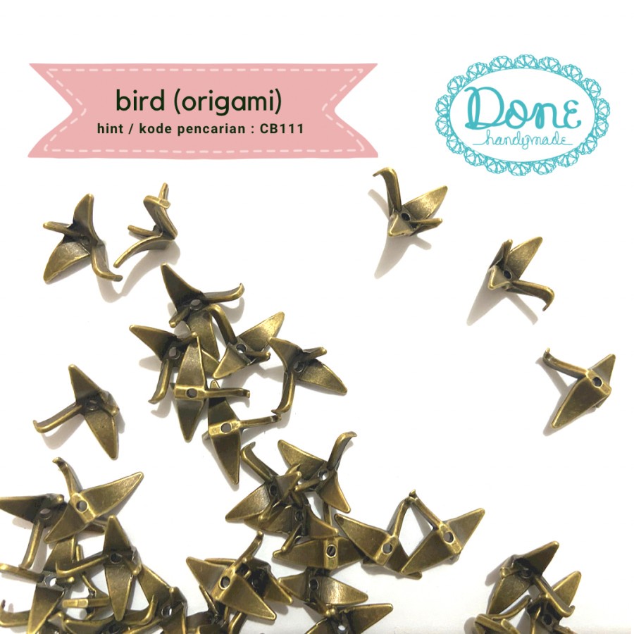 Done handymade charm liontin aksesoris bandul origami bird cb111