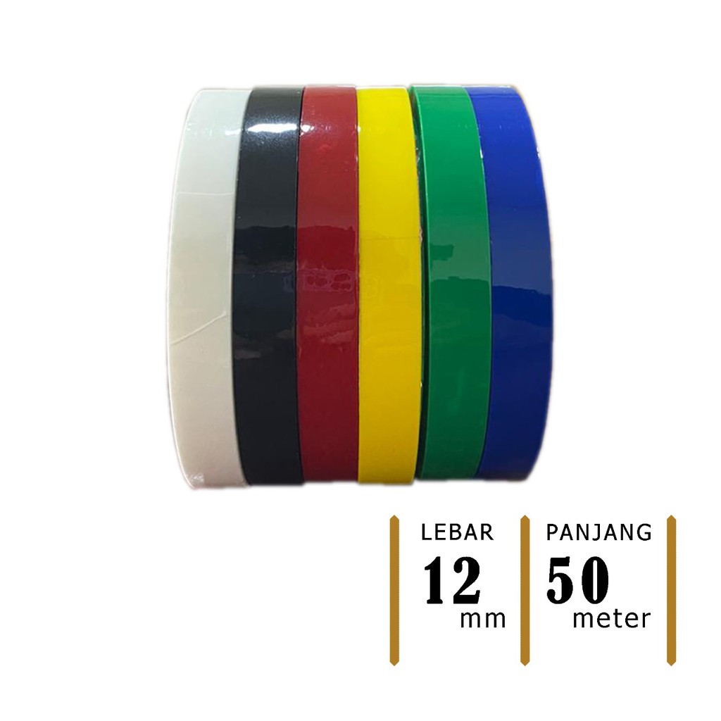 ISOLASI WARNA WARNI 12mm- LAKBAN OPP TAPE 12 mm MASTER PACK INDONESIA