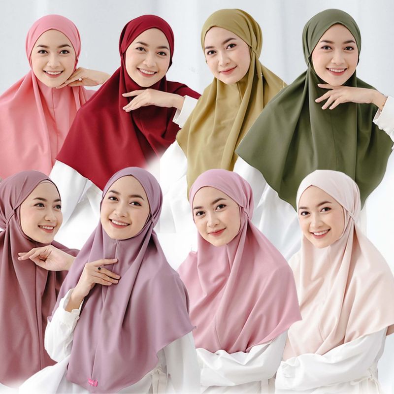 jilbab instan | hijab bergo Maryam | kerudung instant tali non pet murah besar panjang size m dewasa