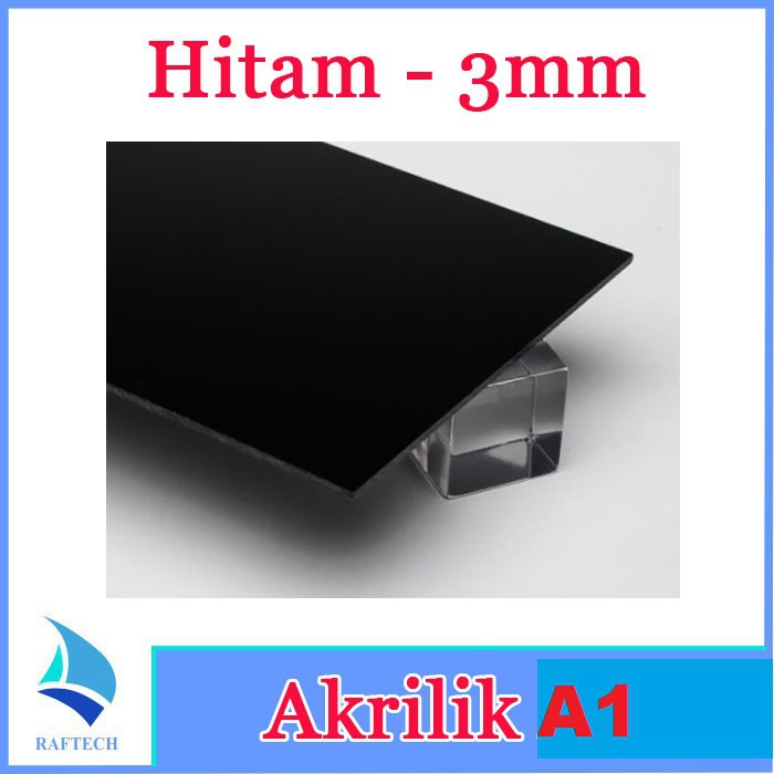 Akrilik / Acrylic A1 Hitam Pekat Tebal 3mm Acrylic Marga Cipta