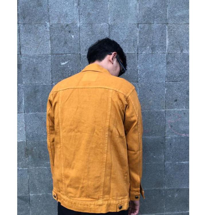 Menarik JAKET JEANS  PRIA KUNING KUNYIT MUSTARD