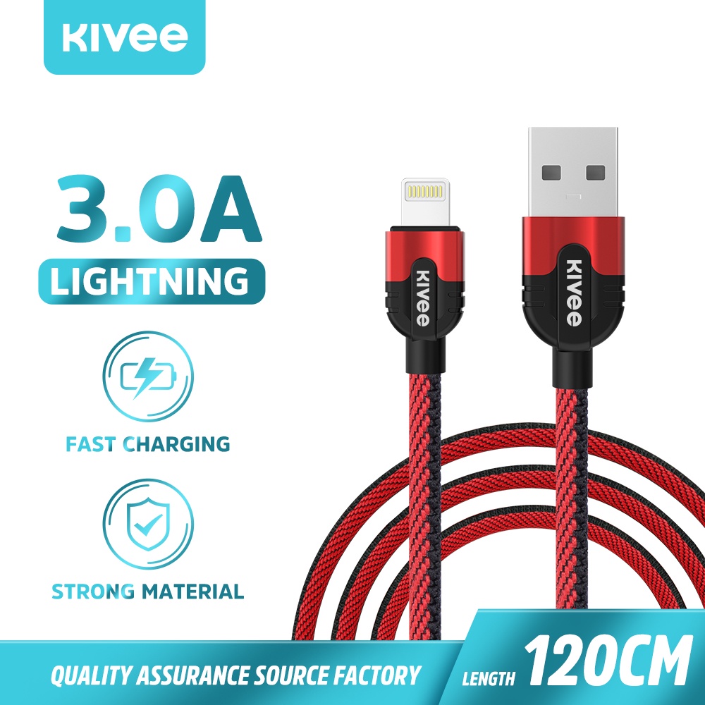 KIVEE charger iphone fast charging 18w PD/QC 3.0 Wall Charger oppo xiaomi Garansi 1 tahun-KV-CB104-1L Lightnin