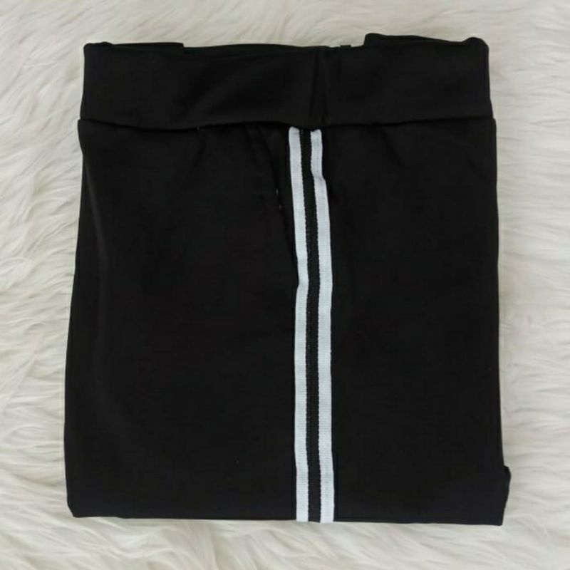 Legging salur Legging salur lis putih samping / Legging wanita Legging