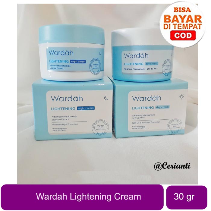 Wardah Lightening Day Cream Night Cream Pelembab Wajah_Cerianti