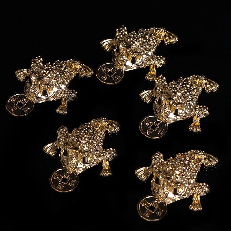 &lt; E2id &amp; &gt; 5Pcs / Set Gantungan Kunci Feng Shui Pocket Toad Frog Fortune