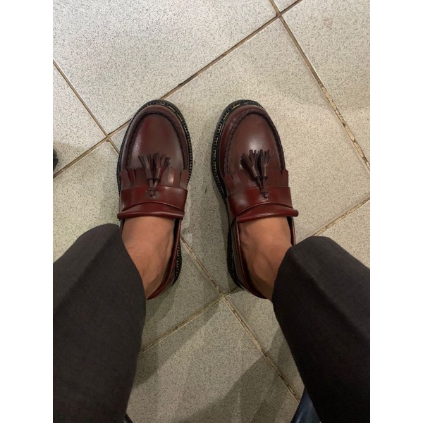 sepatu kulit asli adrian tassel coklat Burgundy- RAJIB