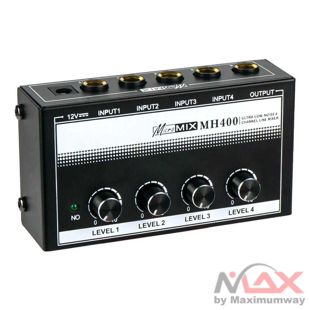 XTUGA Professional Ultra-compact Karaoke Mixer Amplifier 4CH - MH400 Warna Hitam