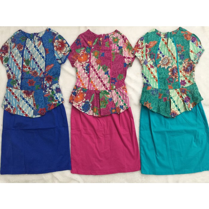 wanita-batik-dress- dress batik wanita cantiq - biru -dress-batik-wanita.