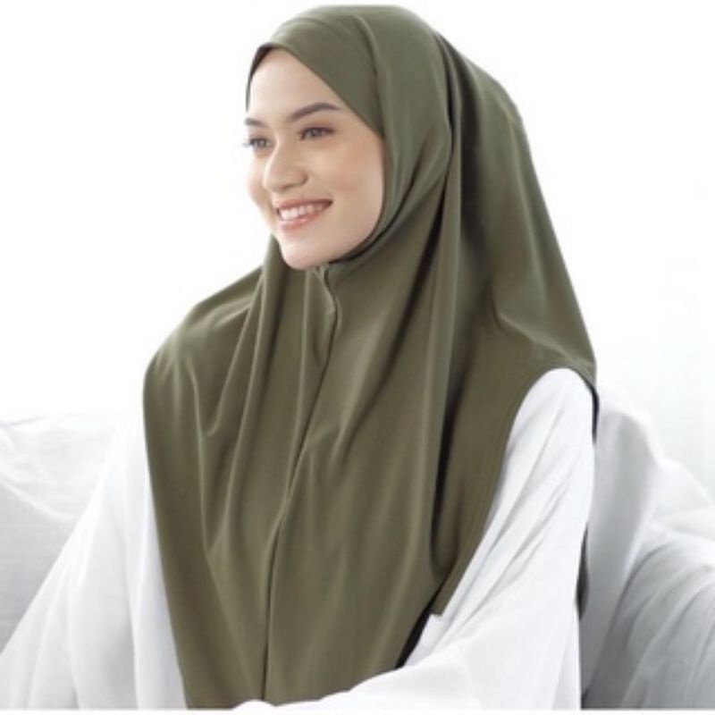 Hiswa.Scarf - Hiswa.Scarf – Hijab Melinda Instan lubang telinga Masker Matt Jersey