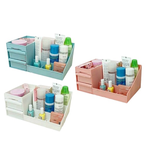 Rak Kosmetik 2 Laci Plastik tempat Make Up Rak Organizer Serbaguna