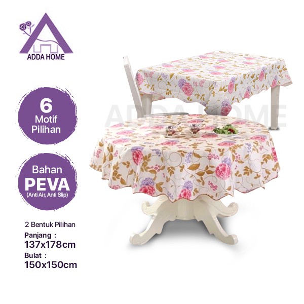 Adda Home - Taplak Meja Motif Bunga Antislip Anti Air