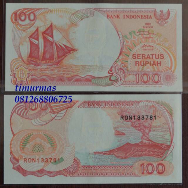 Uang Kuno Uang Lama ASLI Rp 100 Perahu Pinisi 1992