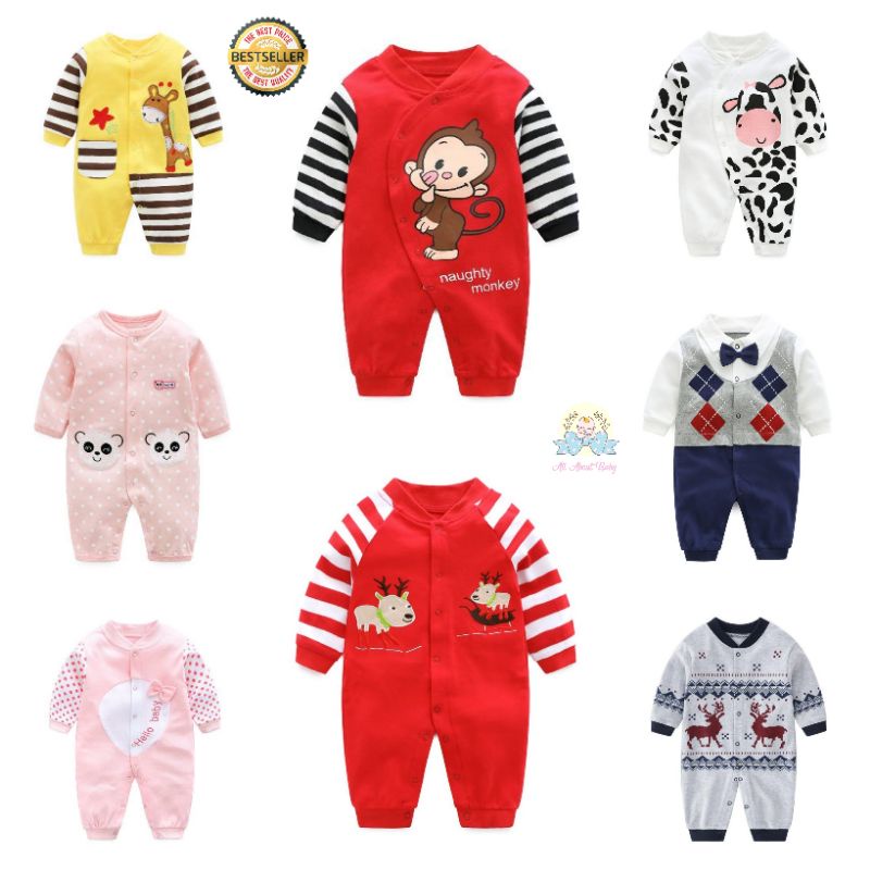 JUMPER BAYI LENGAN PANJANG / JUMPSUIT BAYI LENGAN PANJANG / JUMPER BABY 0-2TAHUN