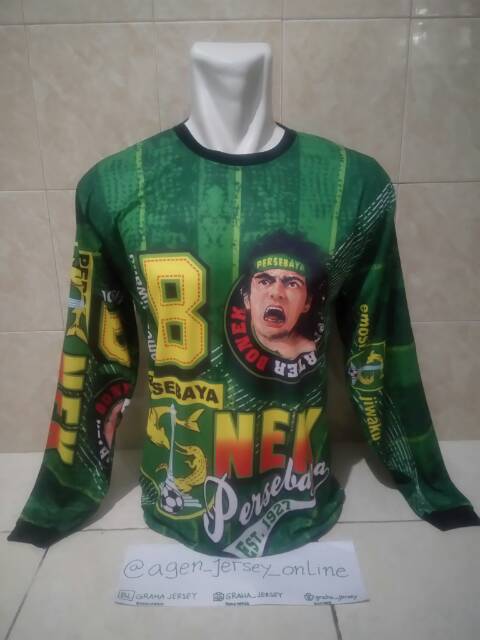 Kaos Bonek Mania Lengan Panjang Persebaya Printing Terbaru Lokal
