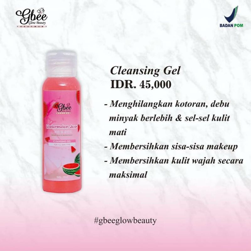 CLEANSER GBEE GLOW BEAUTY PEKALONGAN gbee/CLEANSING GEL GBEE