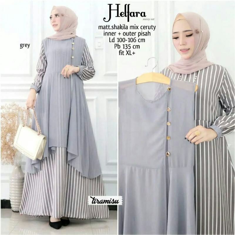 Helfara maxy set 2 in 1 Gamis + outher