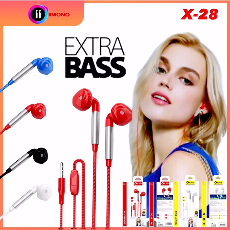 BUDS IN-HF / HEADSET / HEDSET / HANDSFREE / EARPHONE XRD X-28 BASS TERBAIK