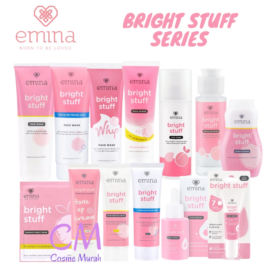 EMINA Bright Stuff Series dan Acne Prone | Moisturizing Cream Toner Face Wash Tone Up Mask Serum
