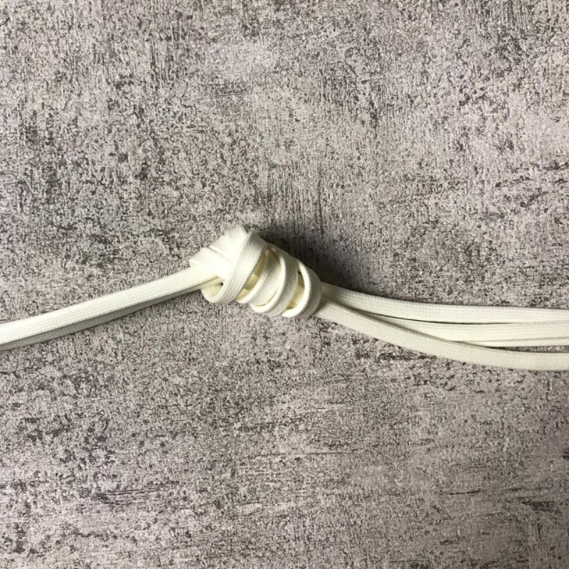 Tali Sepatu Lilin Putih Tulang Shoe Laces Flat Waxed white bones Panjang 120 cm