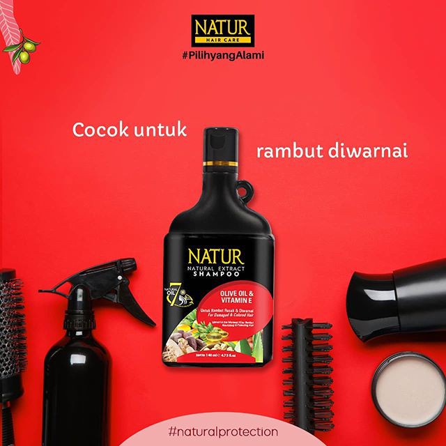 NATURE / NATUR SHAMPOO / SAMPO 80ML / 140ML UNTUK KERAMAS RAMBUT