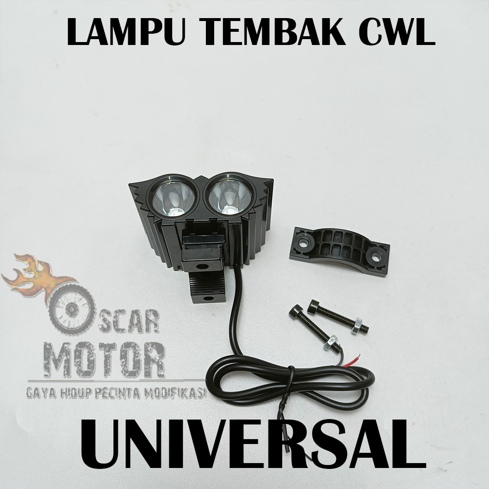 lampu tembak led cree owl ultrafire 3 mata 30w body hitam sinar putih motor