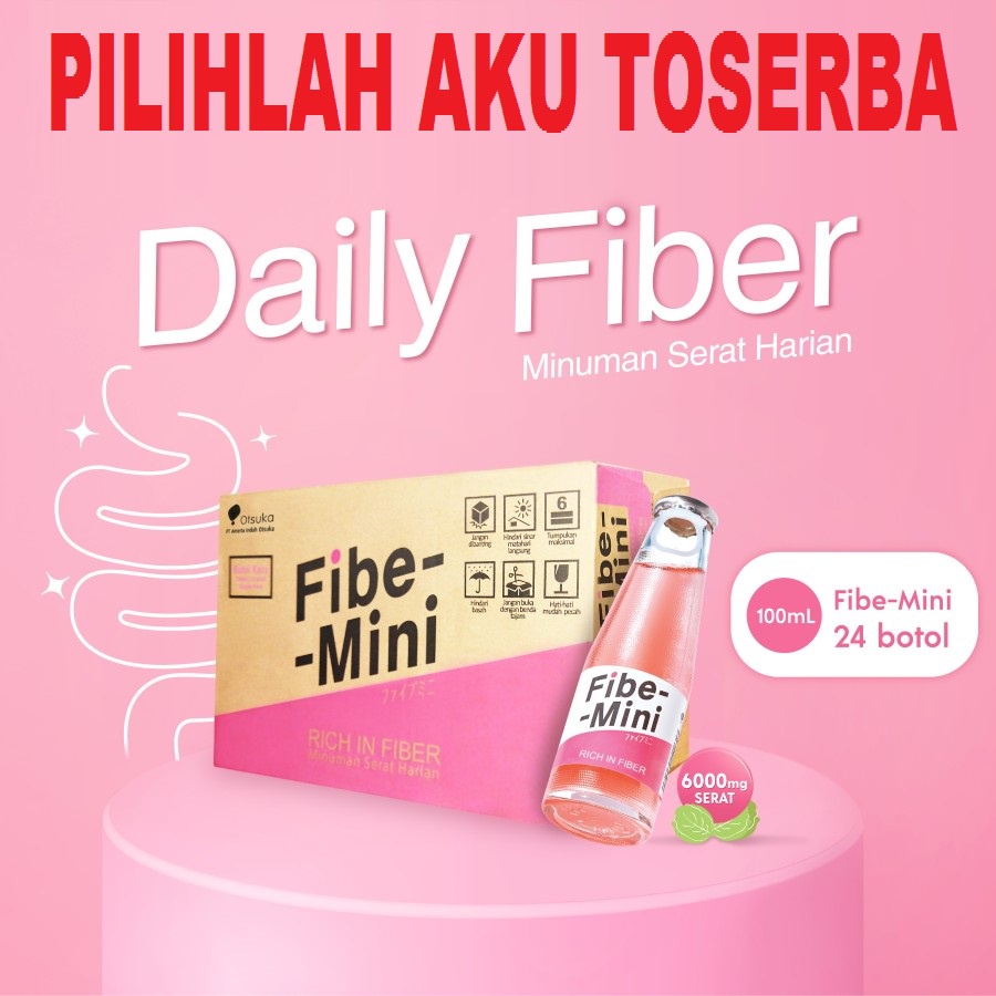 FIBE MINI 100 ml - ( Harga 1 Dus isi 24 Botol ) - TERMASUK BUBBLE WRAP