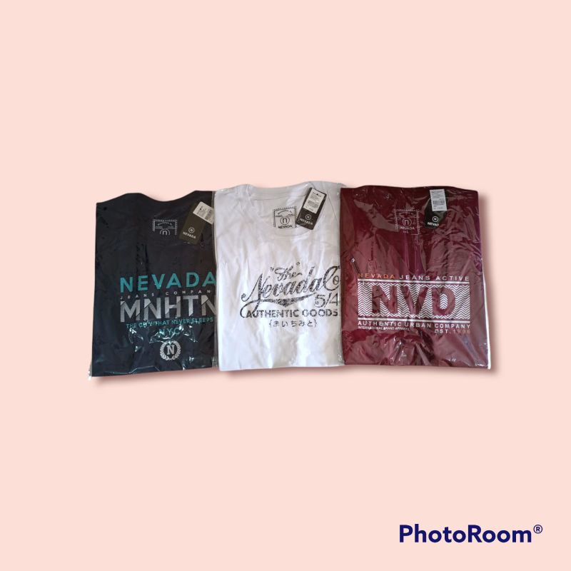paket 3pcs 100 motif random acak/kaos Nevada branded matahari terbaru/ kaos Nevada pria wanita/ kaos