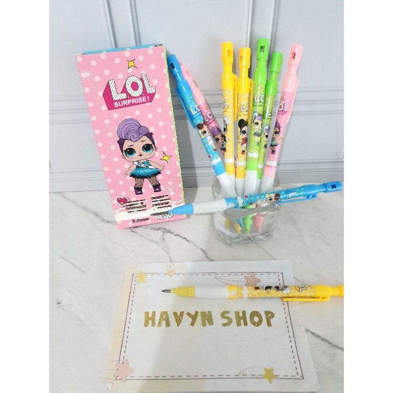 (12pc) pensil mekanik 2.0mm/pensil cetek/mechanic pencil/mek unicorn hrg per 4pcs-LOL