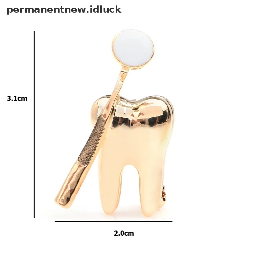 Bros Pin Desain Cermin Warna Emas Untuk Dokter