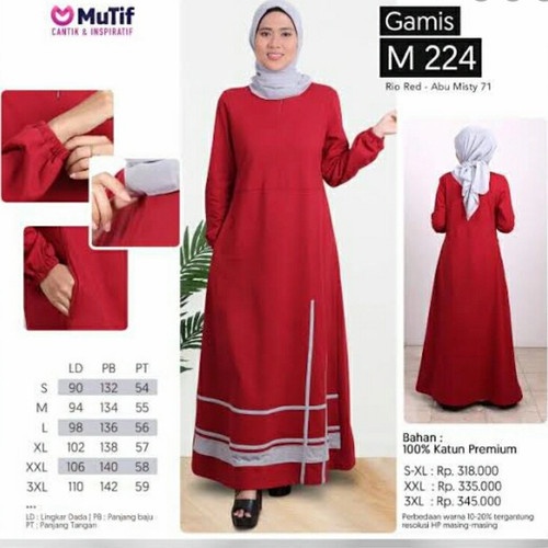 MUTIF GAMIS 218 HIJAU SAMPURNA MUTIF 223 COKLAT KOPI MUTIF 224 RIO RED