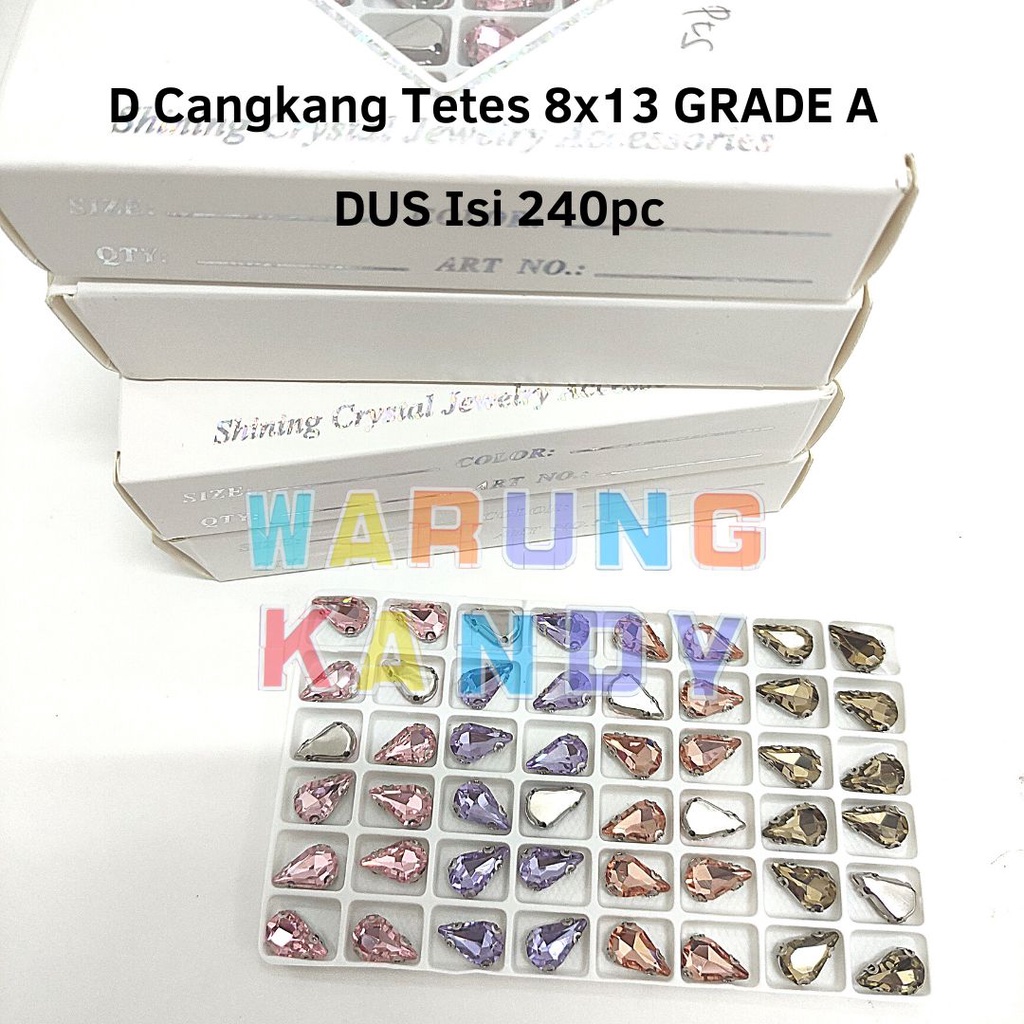 Diamon Jahit Cangkang Tetes 8x13 WARNA GRADE A - DUS