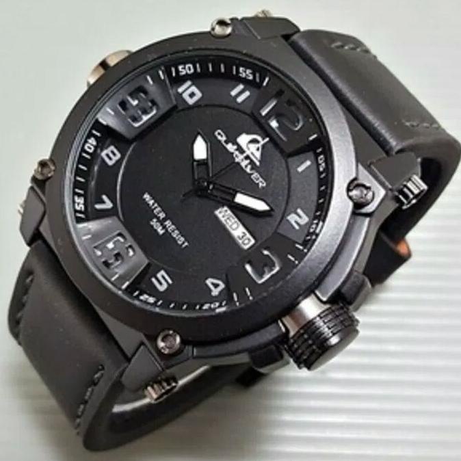 Jam Tangan Pria / Cowok Quiksilver Quicksilver Kulit Coklat Tua