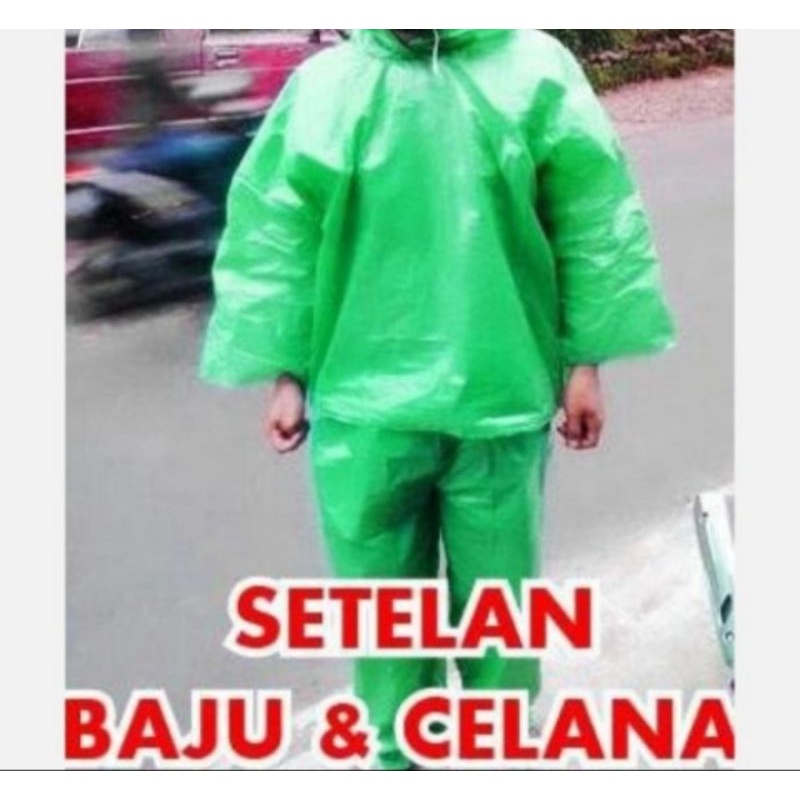 JAS HUJAN PLASTIK STELAN/JAKET CELANA LDPE TERMURAH