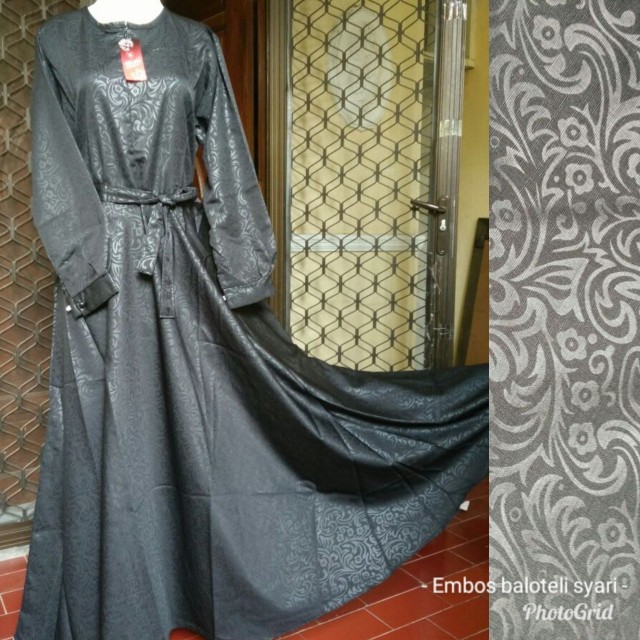 Gamis JUMBO xxl baloteli embos dress syari busana muslim baju muslimah katun jepang burkat wolfis