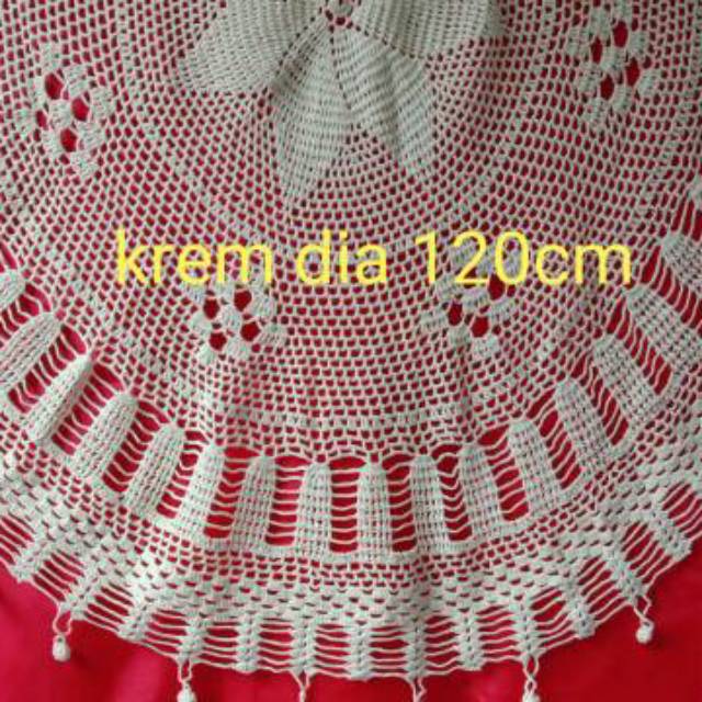 taplak meja bulat rajutan