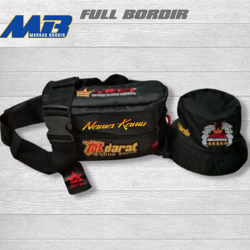 Custom-Tas Selempang full Bordir- Tas Rx king-Tas Motor-Free Bordir Nama Semau  Kamu