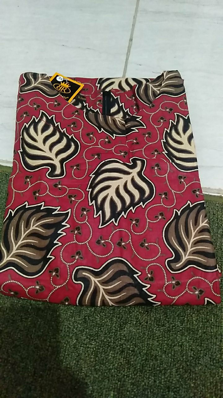 Benang Raja Tunik Batik Wanita Lengan Panjang Motif Daun Gugur