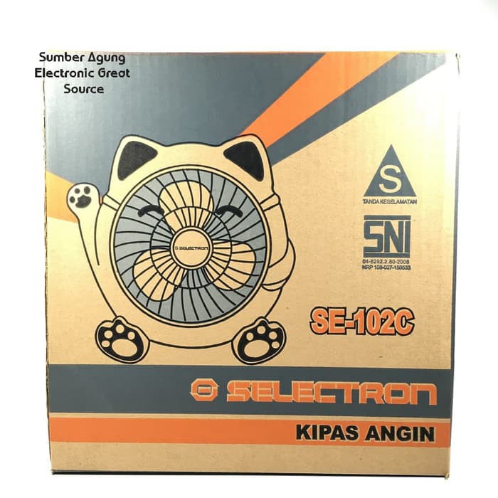 Selectron SE102C Kipas Angin Karakter Kucing Pink 26W Kencang 180mm