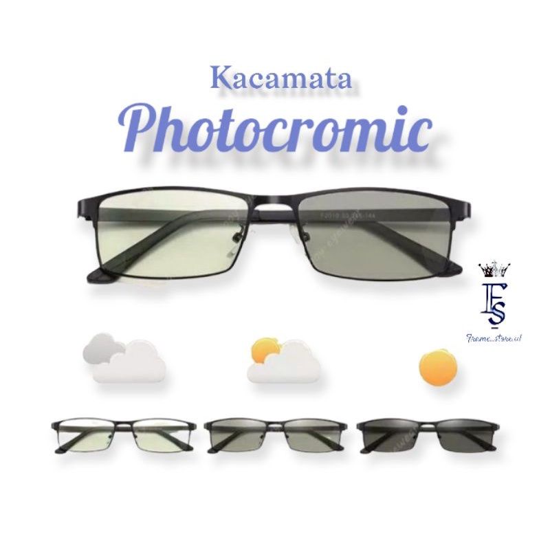 Kacamata Photocromic 2in1 / Kaca mata Anti Radiasi BLUERAY Potokromik FRAME Pria Wanita (GRATIS BOX DAN LAP)